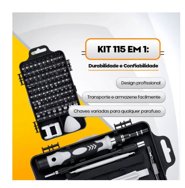 Kit ferramentas multiuso profissional 115 peças - Arveth shop