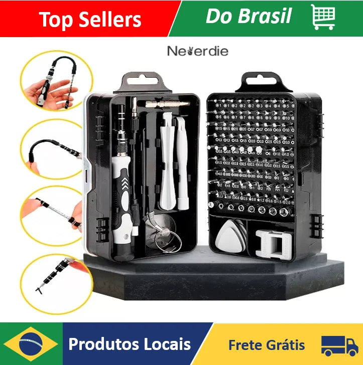 Kit ferramentas multiuso profissional 115 peças - Arveth shop