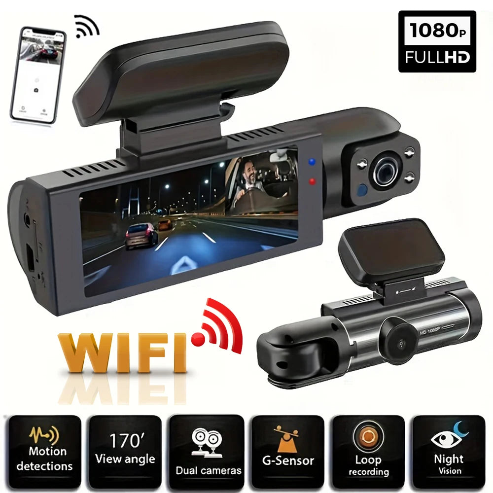Câmera veicular dupla 1080P com Wi-Fi - Arveth Shop