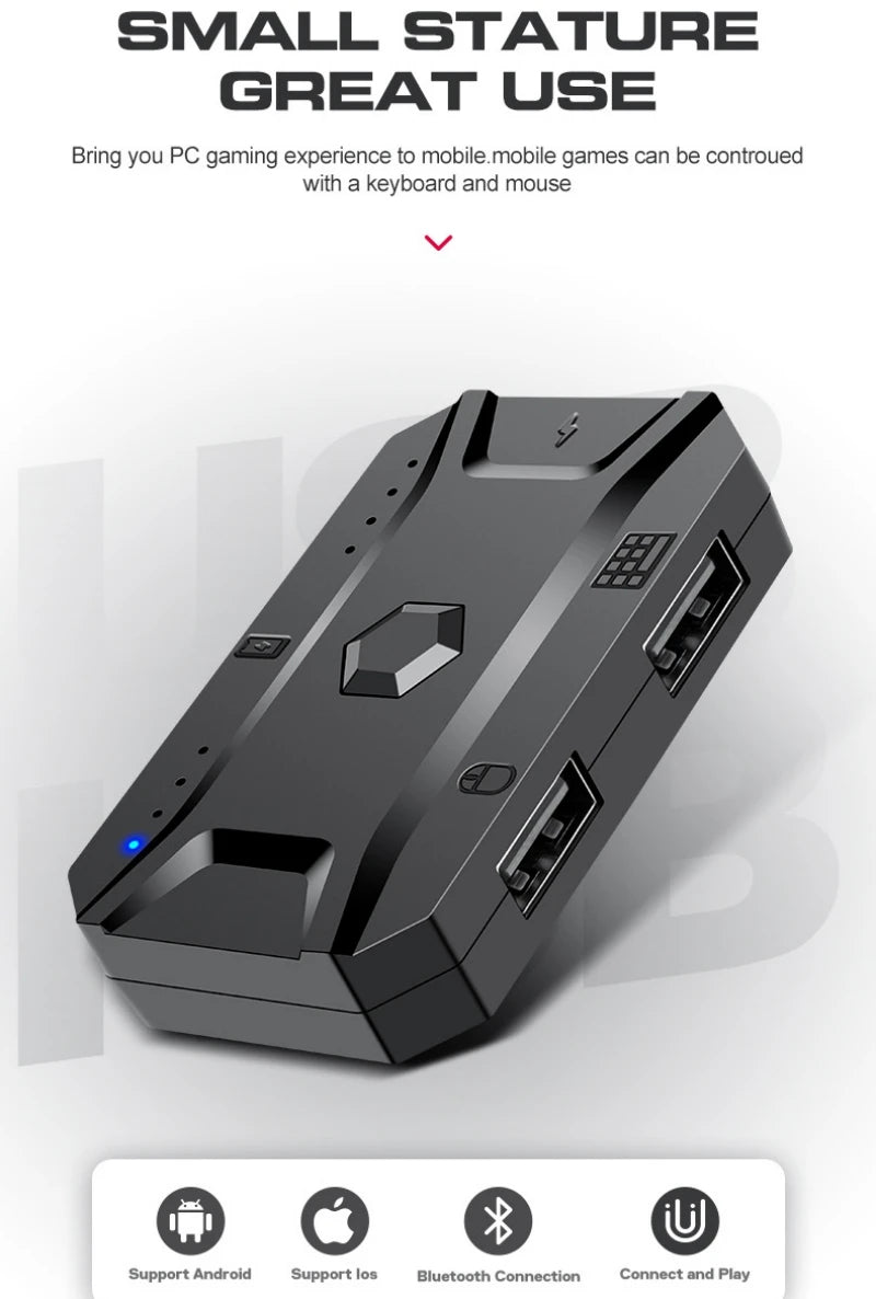 Kit Gamer Teclado e Mouse Mobile – Conversor 3 em 1 para PUBG Mobile - Arveth Shop