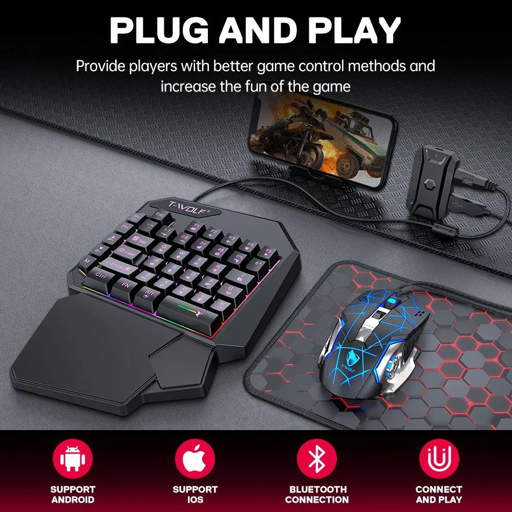 Kit Gamer Teclado e Mouse Mobile – Conversor 3 em 1 para PUBG Mobile - Arveth Shop